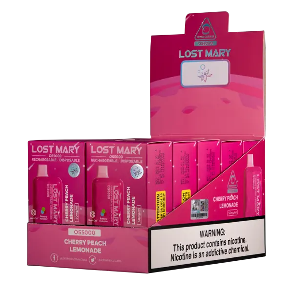 BUY 1 GET 1 FREE Cherry Peach Lemonade Lost Mary OS5000 | Vape Amazon India Lost Mary